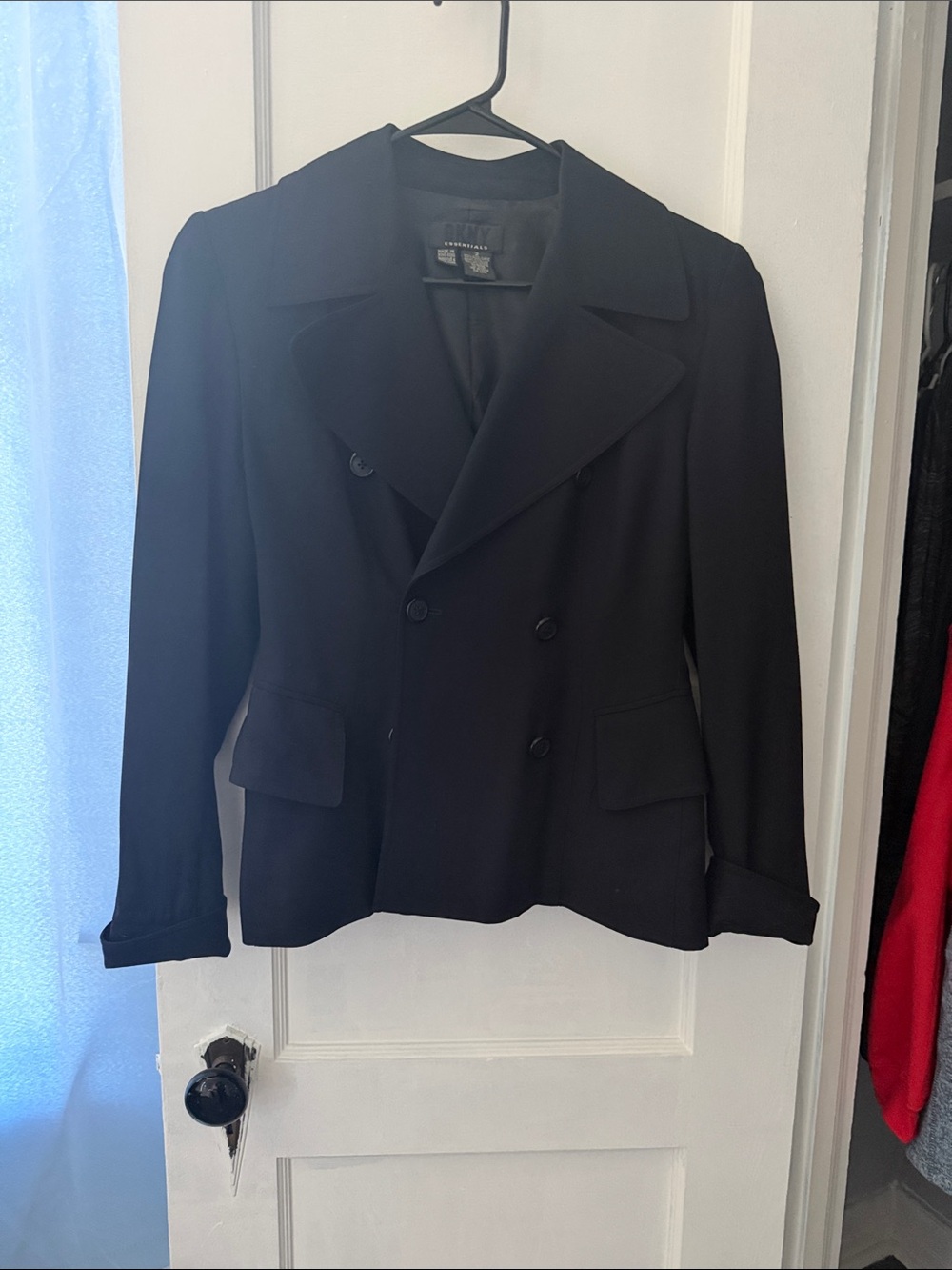 Ann Taylor Black Double-Breasted Tailored Blazer